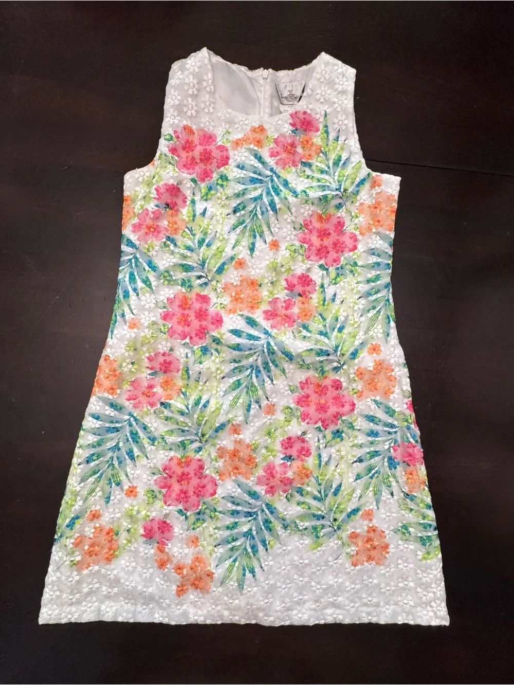 Rare Editions White Floral Sleeveless A-Line Dress